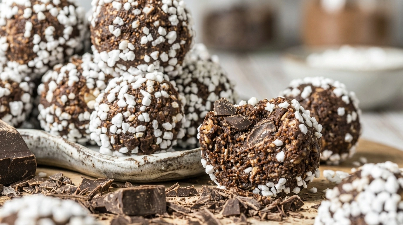 Chokladbollar med Mörk Choklad – Intensiv Chokladupplevelse - traditionellt Svensk Bakverk recept, perfekt till vardagsmiddag