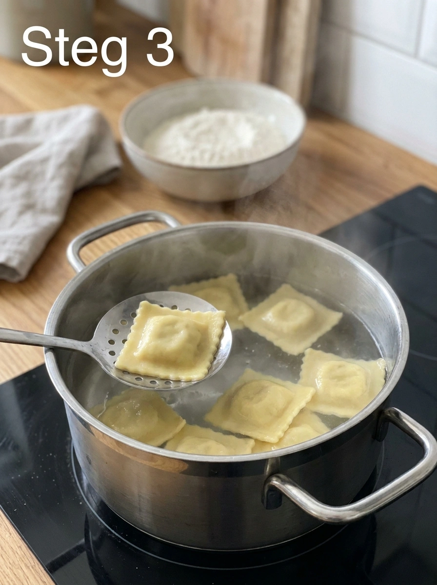 Forma ravioli med fyllning