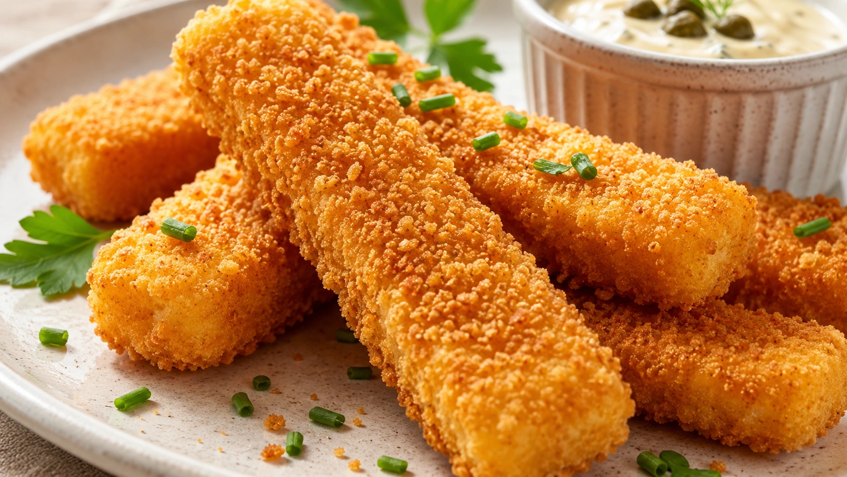 Hemgjorda fiskpinnar i airfryer med remoulad