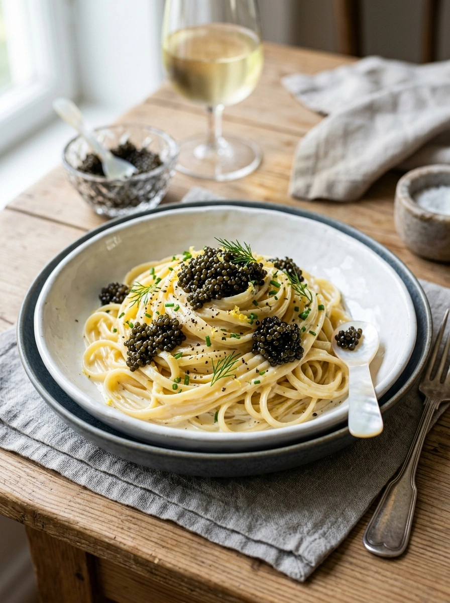 Kaviar Crème Fraîche Linguine