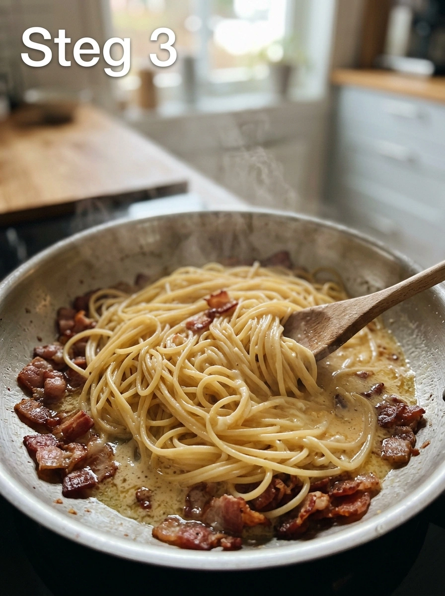 Blanda pasta med pancetta