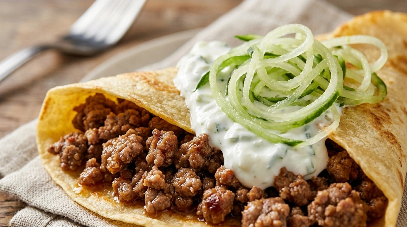 Köttfärsfyllda Pannkakor med Bechamelsås