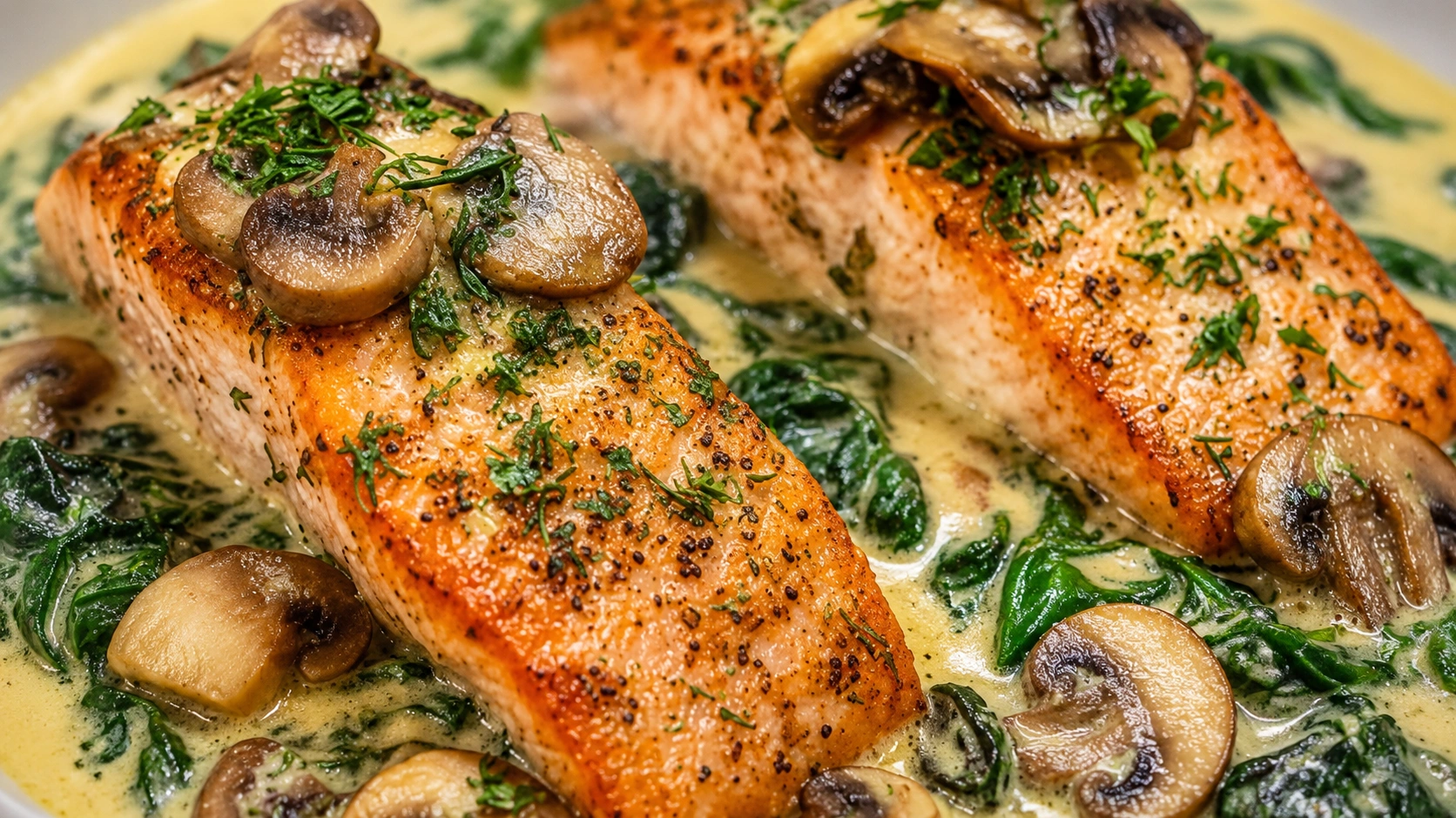 Laxpanna med Svamp och Vitlöksmör – Smakrik Engryttsmiddag - traditionellt Sverige Middag recept, perfekt till vardagsmiddag