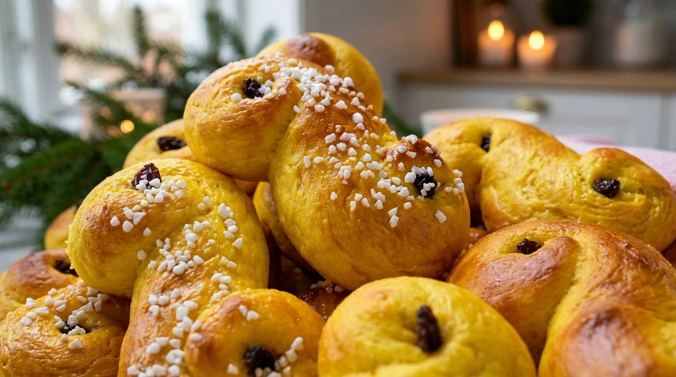 Lussekatter med Russin – Den Autentiska Traditionen med Bästa Mönstret - traditionellt Sverige Bakverk recept, perfekt till vardagsmiddag