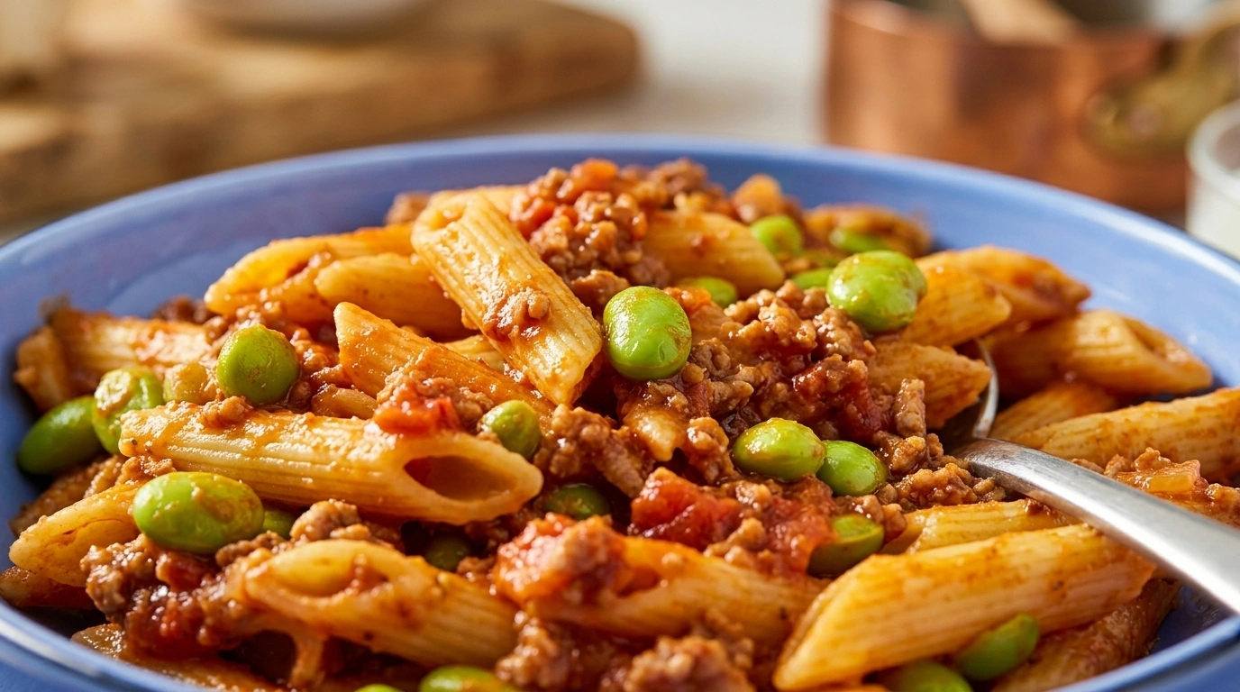 One Pot Pasta med köttfärs, spenat och fetaost – Krämig vardagslyx på 20 minuter - traditionellt Svensk Middag recept, perfekt till vardagsmiddag