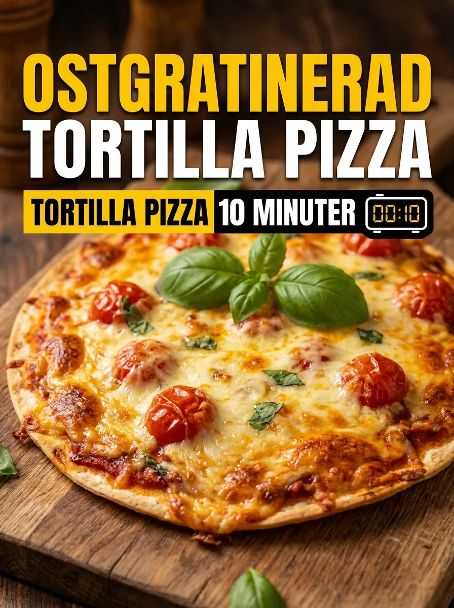 Ostgratinerad Tortilla Pizza – krispig snabblunch
