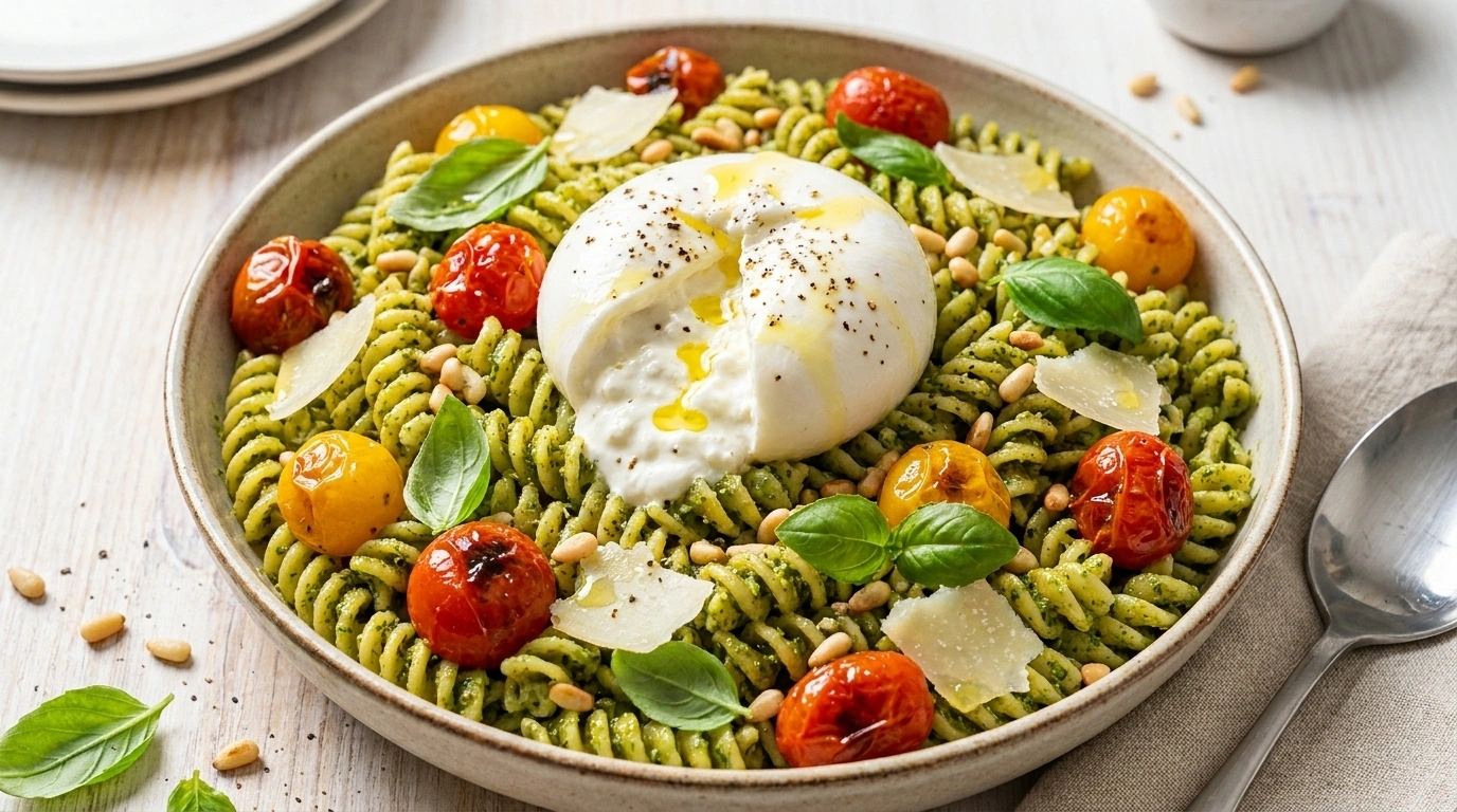 Pastasallad med pesto – enkel picknicksallad på 20 minuter - traditionellt Italien Picknick & Utflykt recept, perfekt till vardagsmiddag