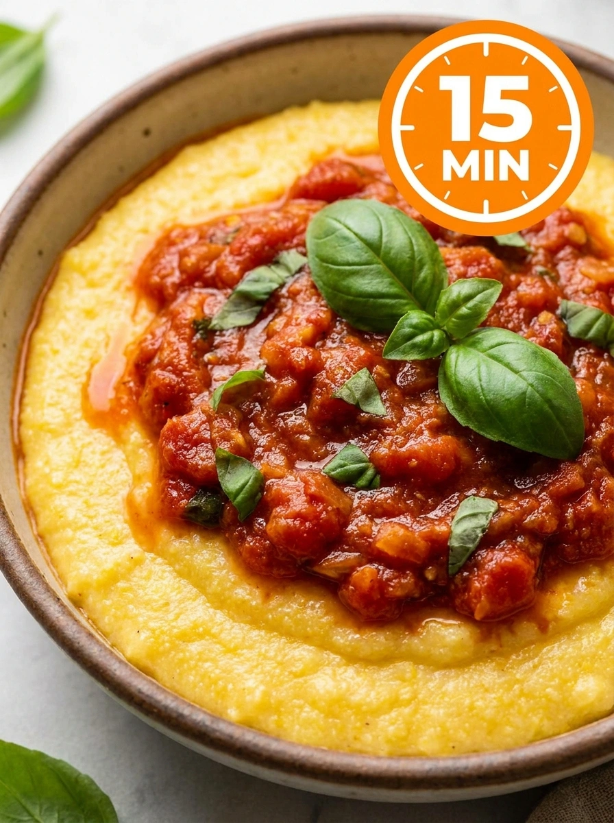 Polenta med Tomat – Polenta Tomat Snabb - traditionellt Italiensk Vegetariskt recept, perfekt till vardagsmiddag