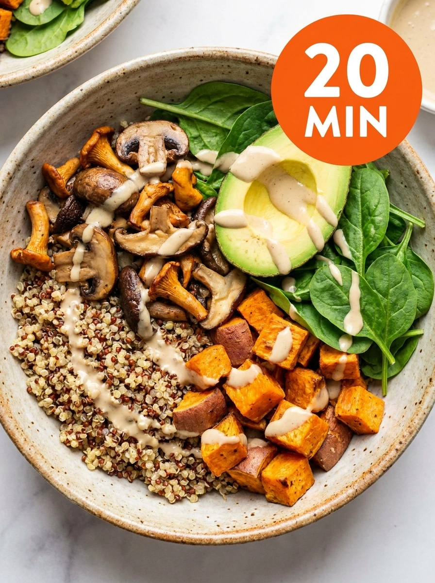 Quinoabowl med Svamp & Grönt