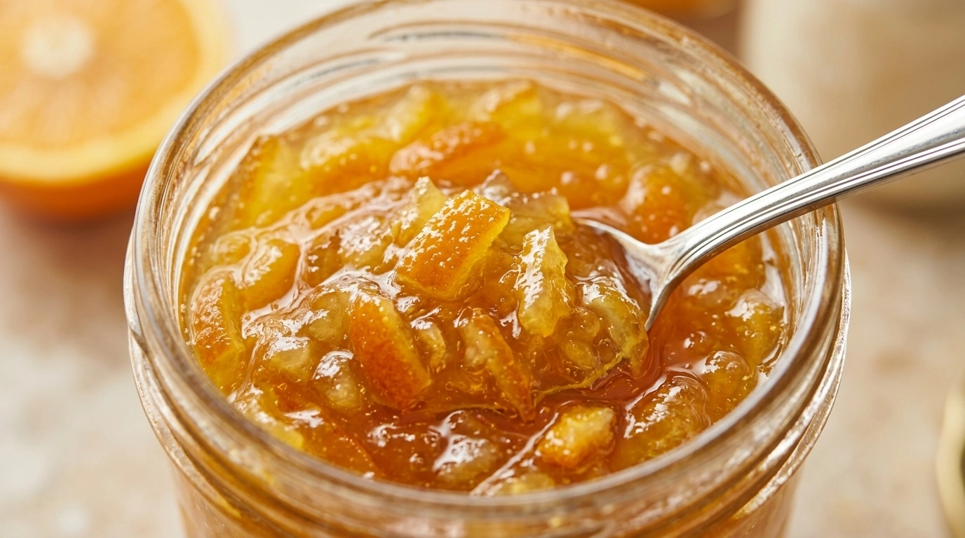 Rabarbermarmelad med apelsin och ingefära – Lyxig ostbricke-marmelad på 50 minuter - traditionellt Sverige Sylt & Saft recept, perfekt till vardagsmiddag