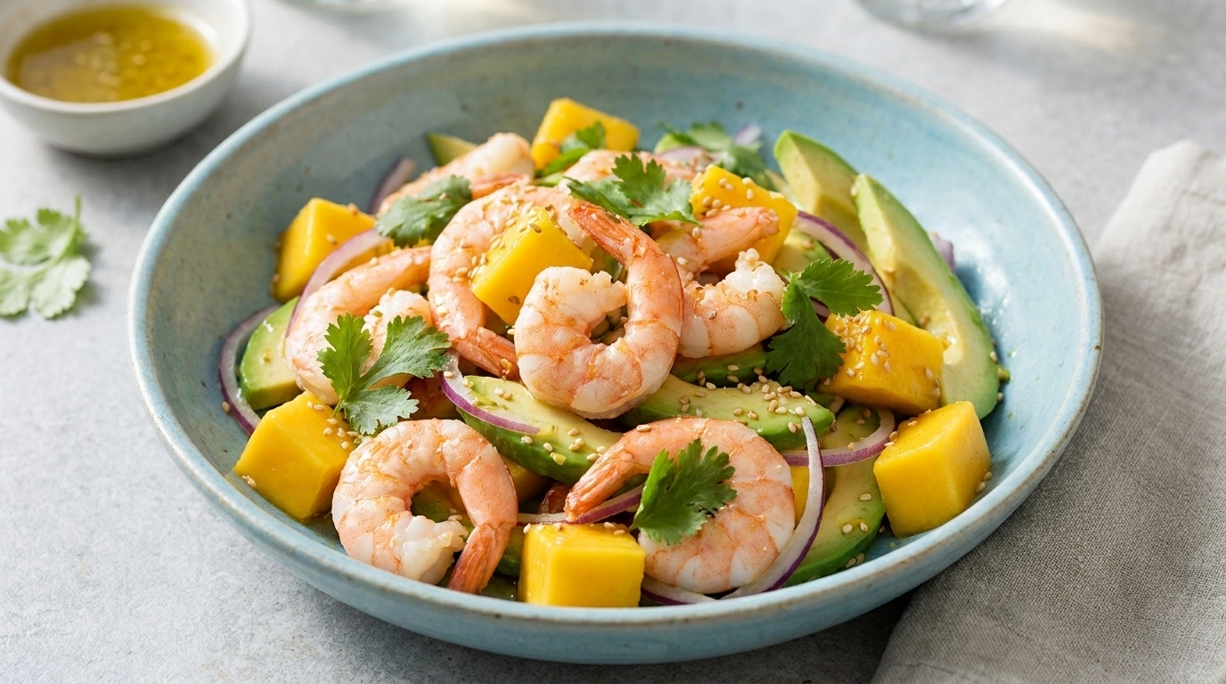 Räksallad med avokado och mango – Fräsch sommarfest på 15 minuter - traditionellt Sverige Sallad recept, perfekt till vardagsmiddag