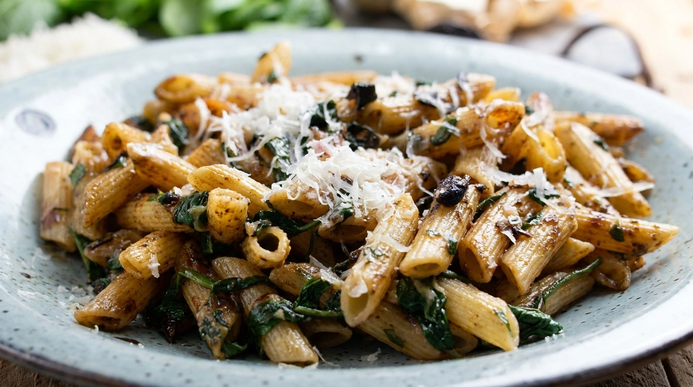 Svampig pasta med Västerbottenost och spenat – Höstmiddag på 30 minuter - traditionellt Svenskt Middag recept, perfekt till vardagsmiddag