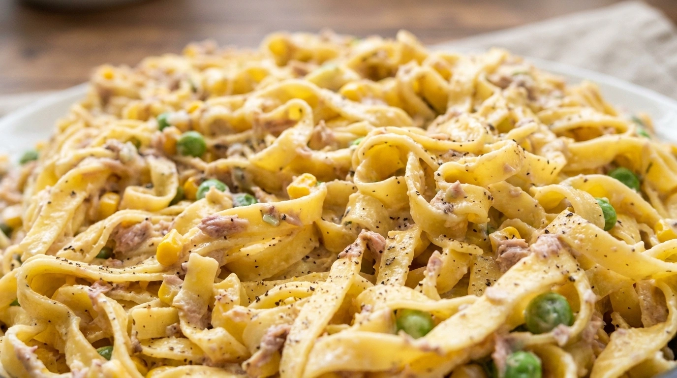 Tonfiskpasta med majonnäs och ärtor – Kall klassiker på 15 minuter - traditionellt Svensk Lunch recept, perfekt till vardagsmiddag