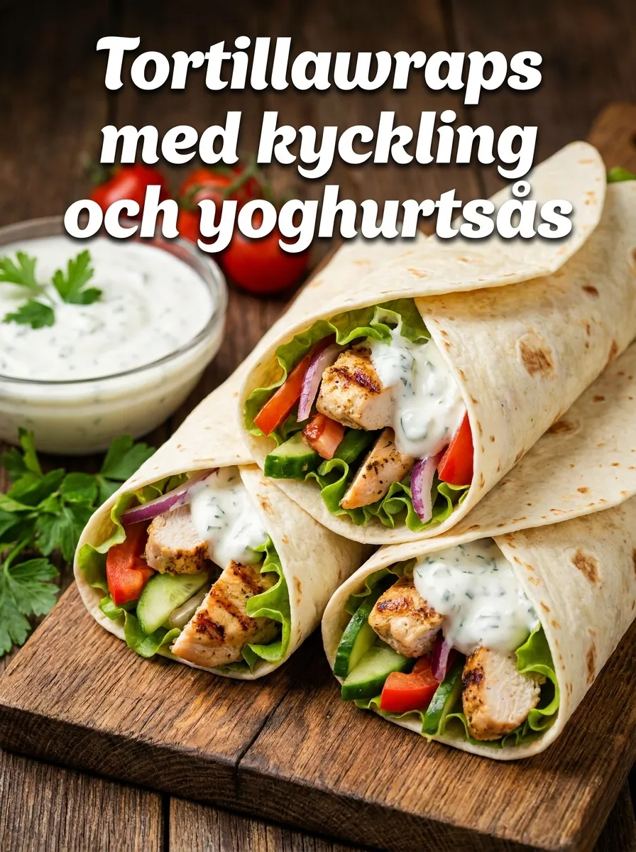 Kalla wraps med kyckling och yoghurtsås