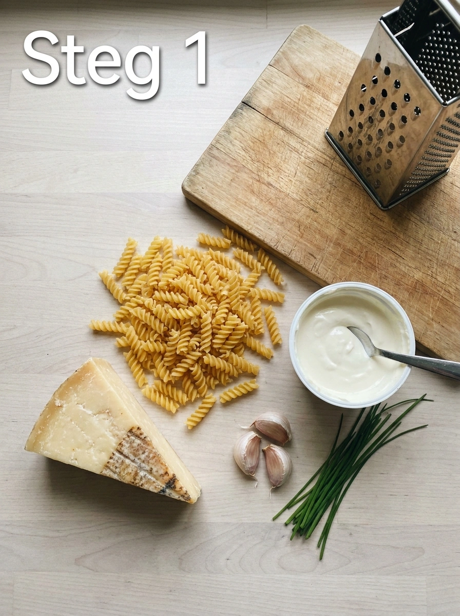 Koka fusilli i saltat vatten