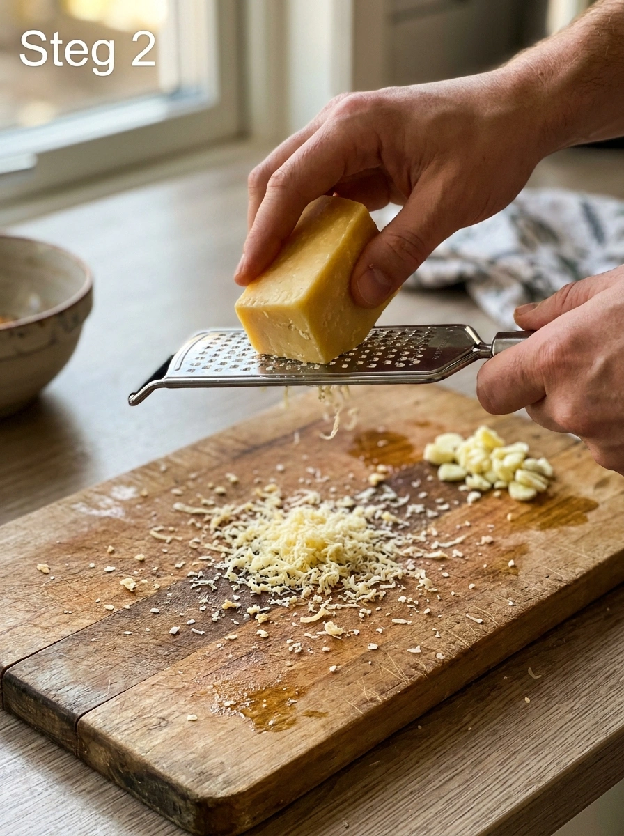 Fräs schalottenlök och vitlök i smör