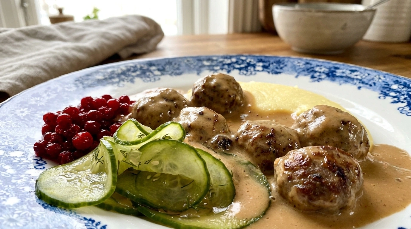 Viltköttbullar med gräddsås och rårörda lingon – Höstens smakrikaste köttbullar - traditionellt Svenskt Middag recept, perfekt till vardagsmiddag