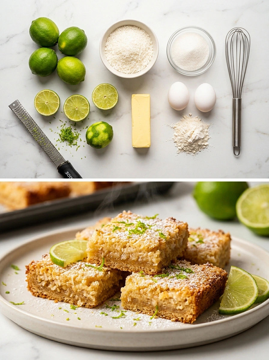 Kokosrutor med Lime