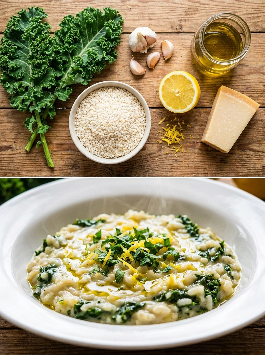 Grönkåls Risotto med Citron