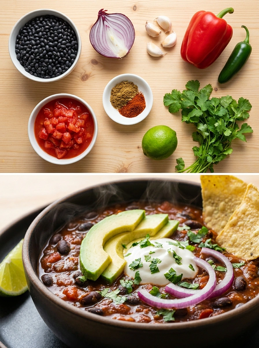 Svartböns Chili med Avokado