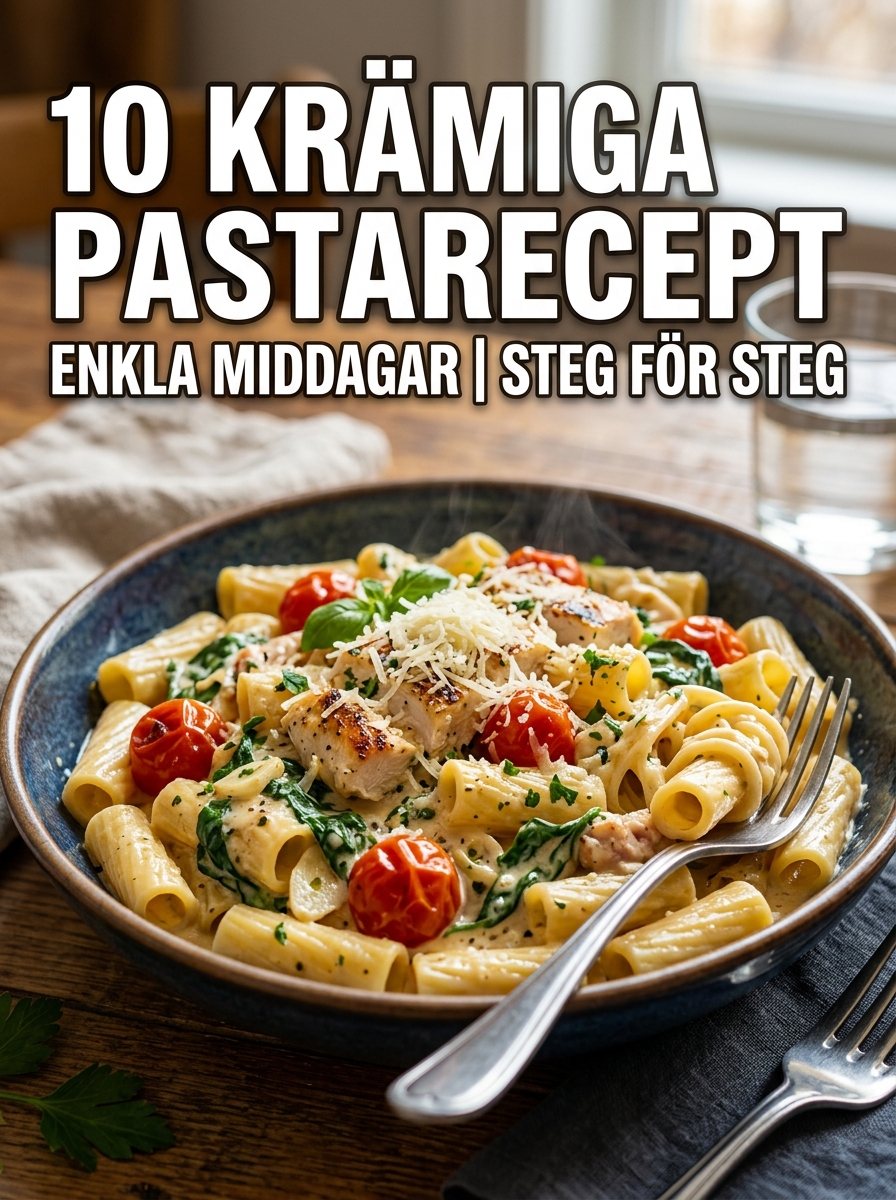 Krämig pasta recept – 10 enkla middagar steg för steg